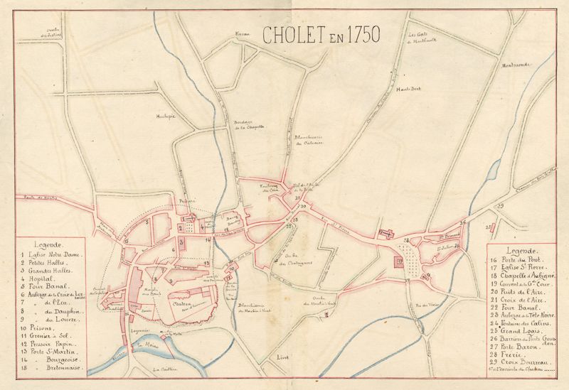 1Fi1 - Plan d'ensemble de la Ville de Cholet. 1750. Coll. AMC