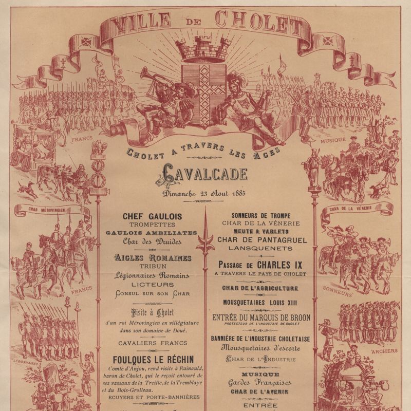 1J96 - Programme "Cholet à travers les âges". 1885. Affiche
