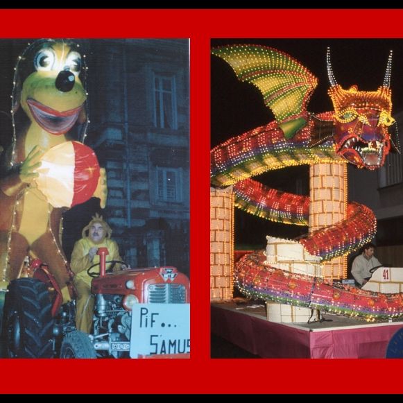 "Char Pif s'amuse". 1975. "Char L'amazone et son dragon". 1990. Coll. Cholet Evénements