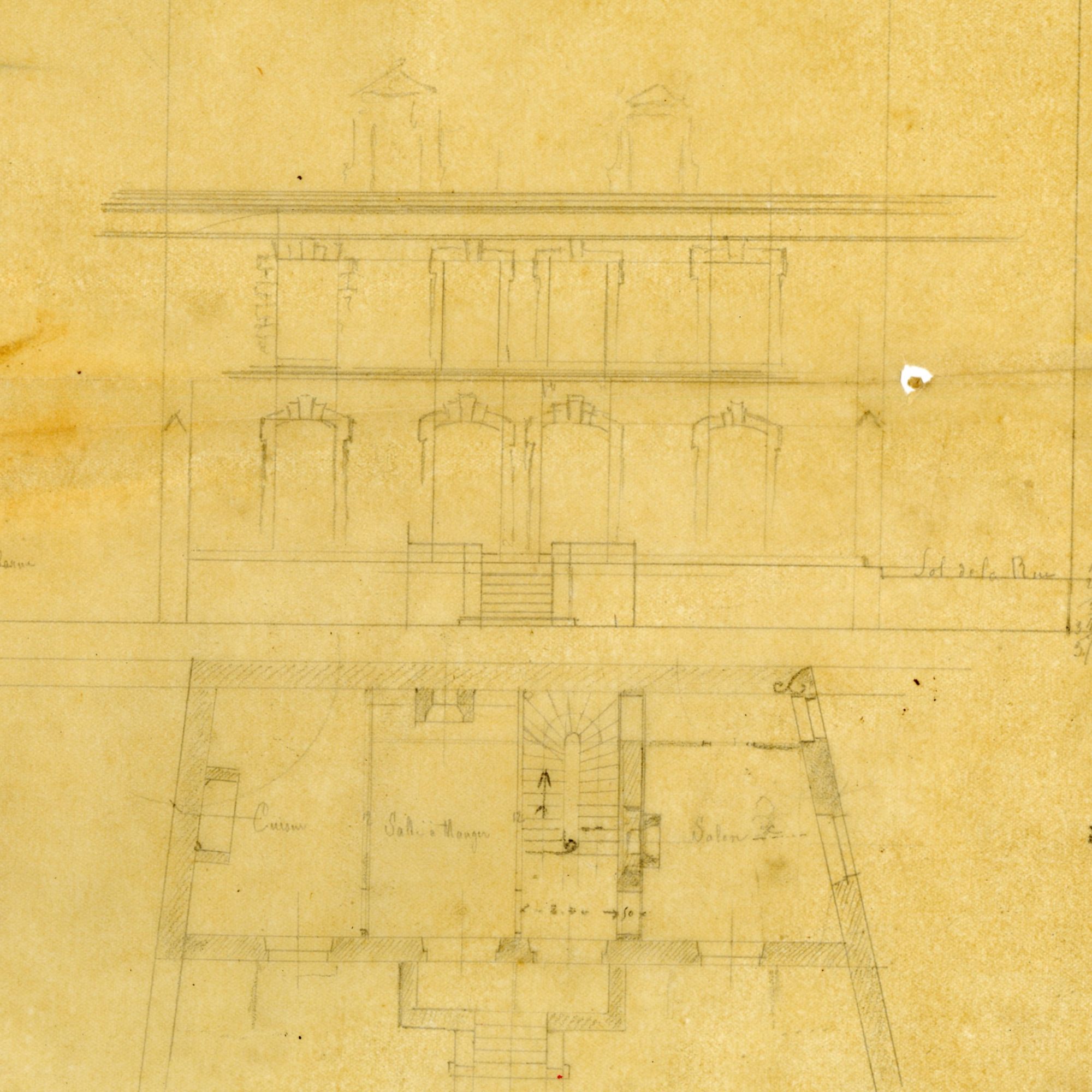 3J2011 - Plan de l'architecte Renard, 1886. Coll. AMC