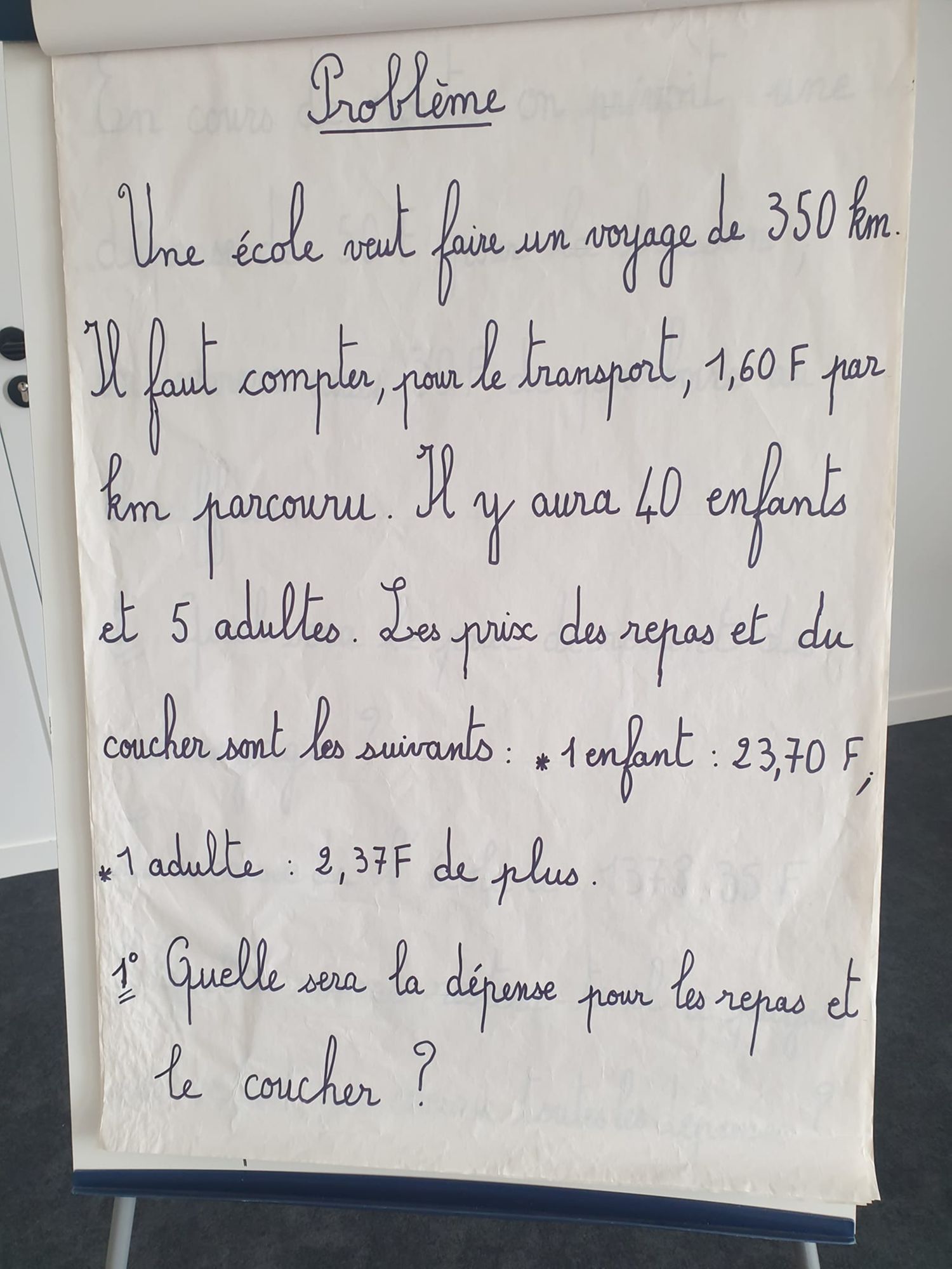 Le problème de mathématiques, page 1