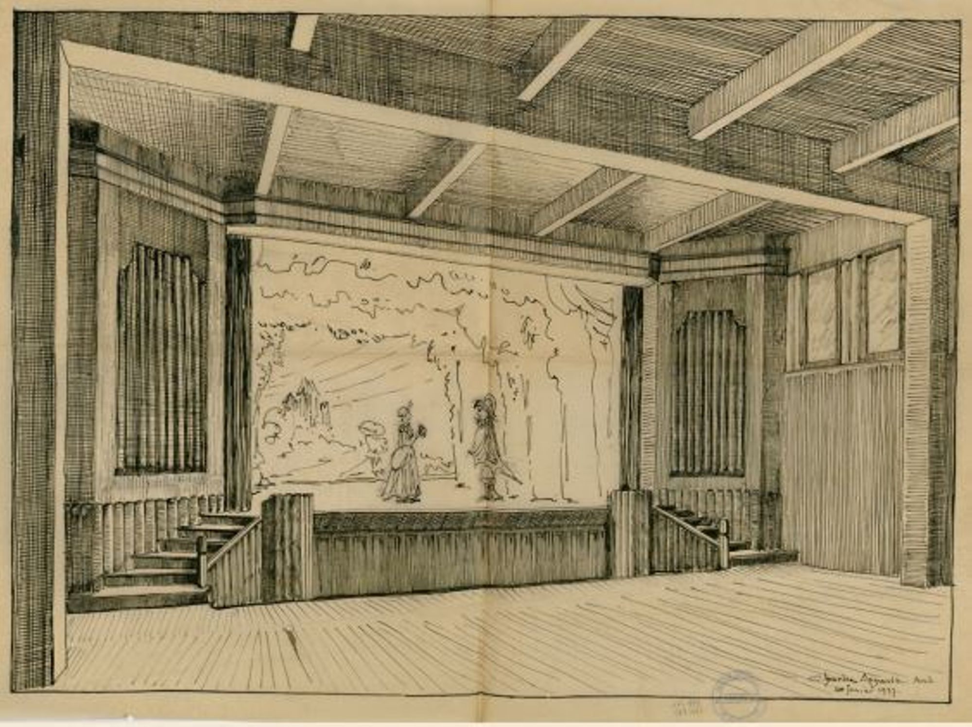 Dessin d'une salle de spectacle
