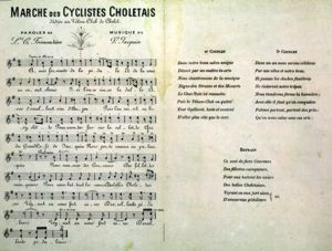 6Num9 et 7AV30 - Chanson "La Marche des cyclistes choletais", 1892