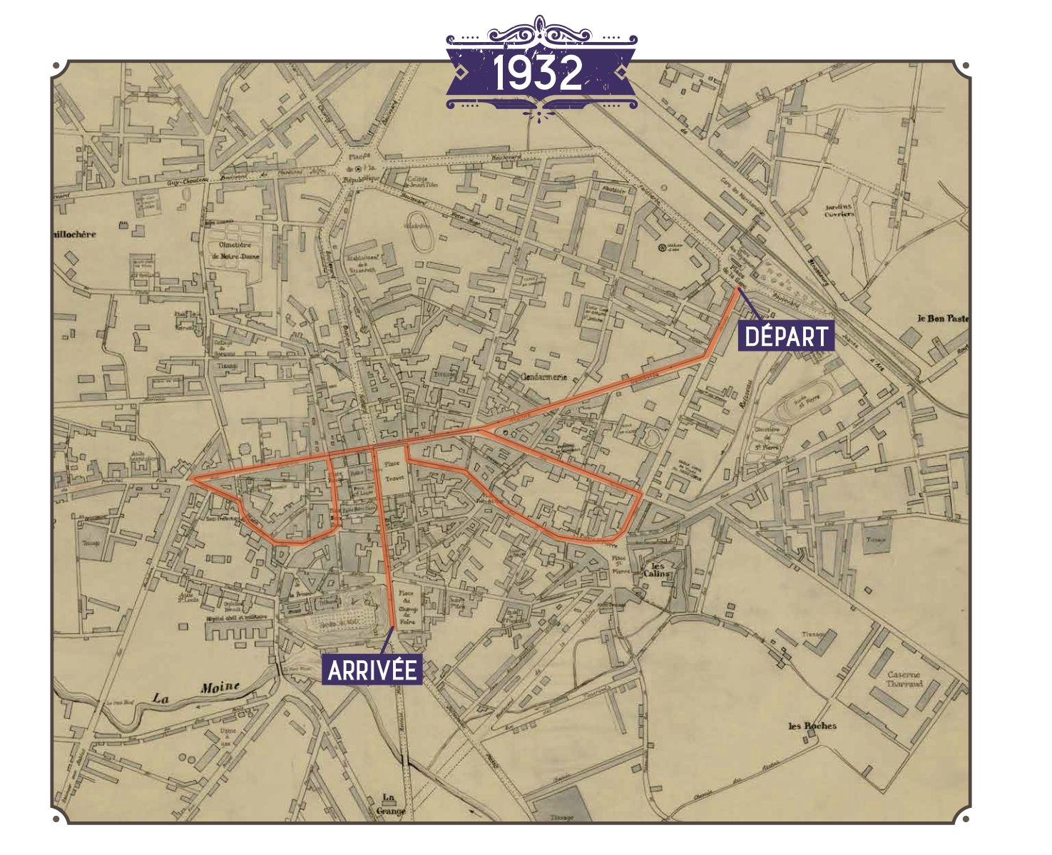 Parcours du défilé du carnaval. 1932