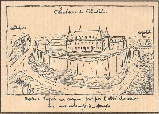 Dessin de l'ancien château par l'Abbé Deniau, s.d. Coll. particulière