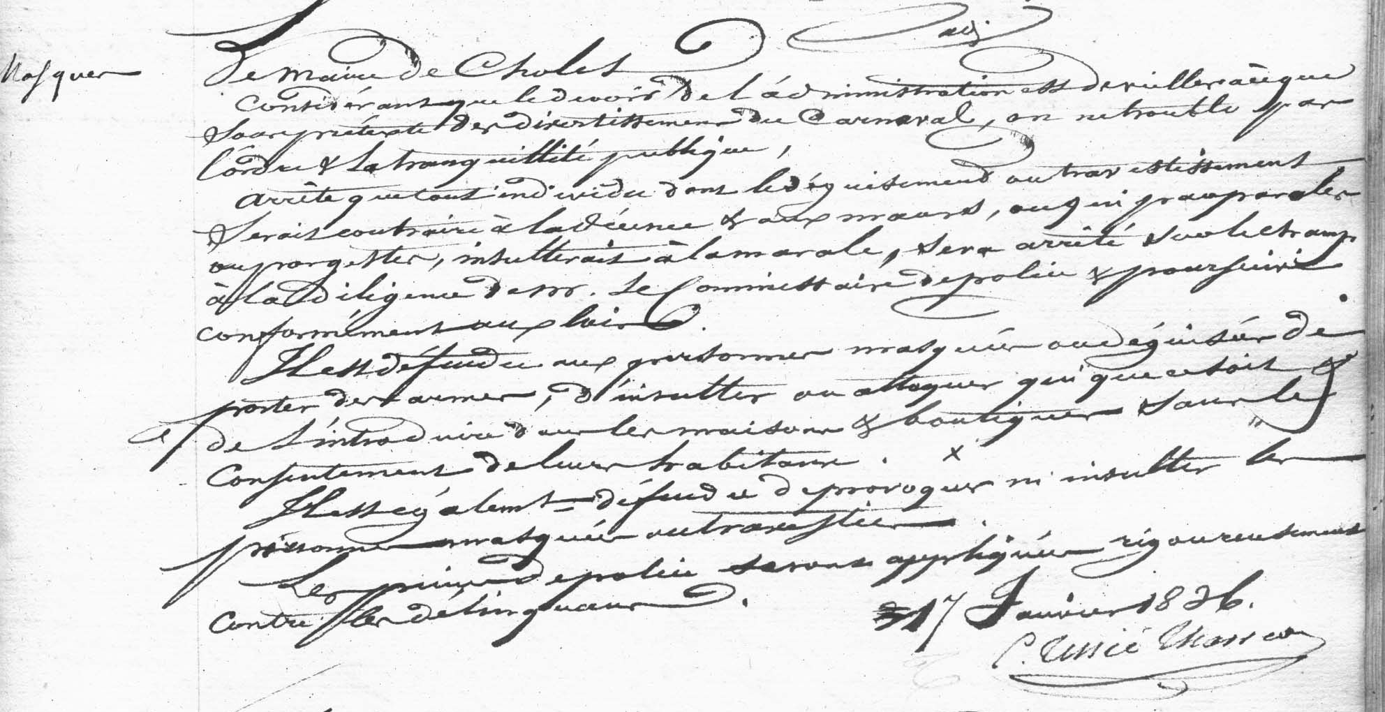 1D3 - Délibération du Conseil municipal, 1836. Coll. AMC