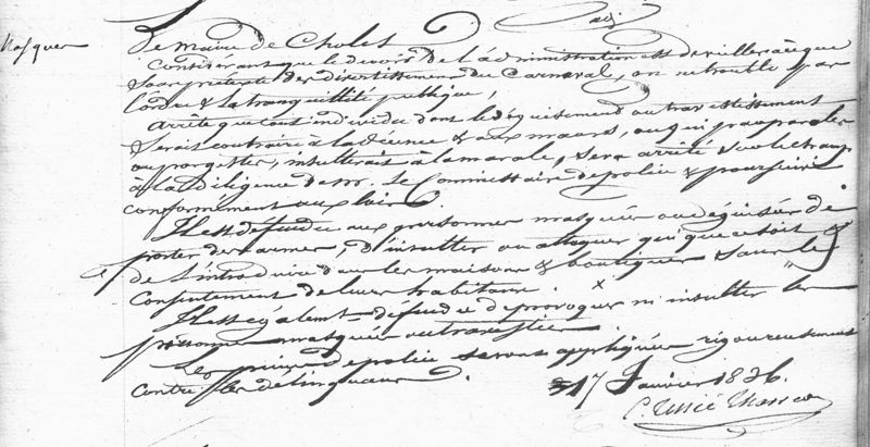 1D3 - Délibération du Conseil municipal, 1836. Coll. AMC