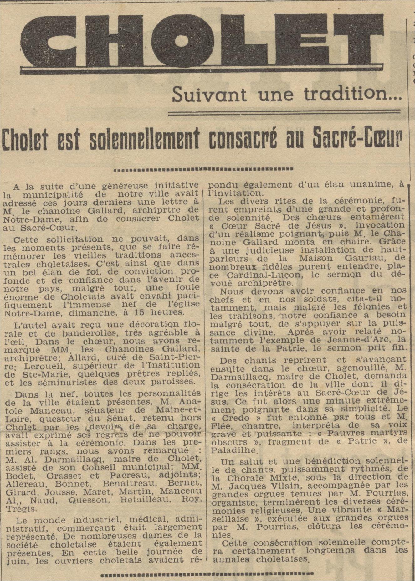 21J125 - Le Petit Courrier, 18 juin 1940. Coll. AMC