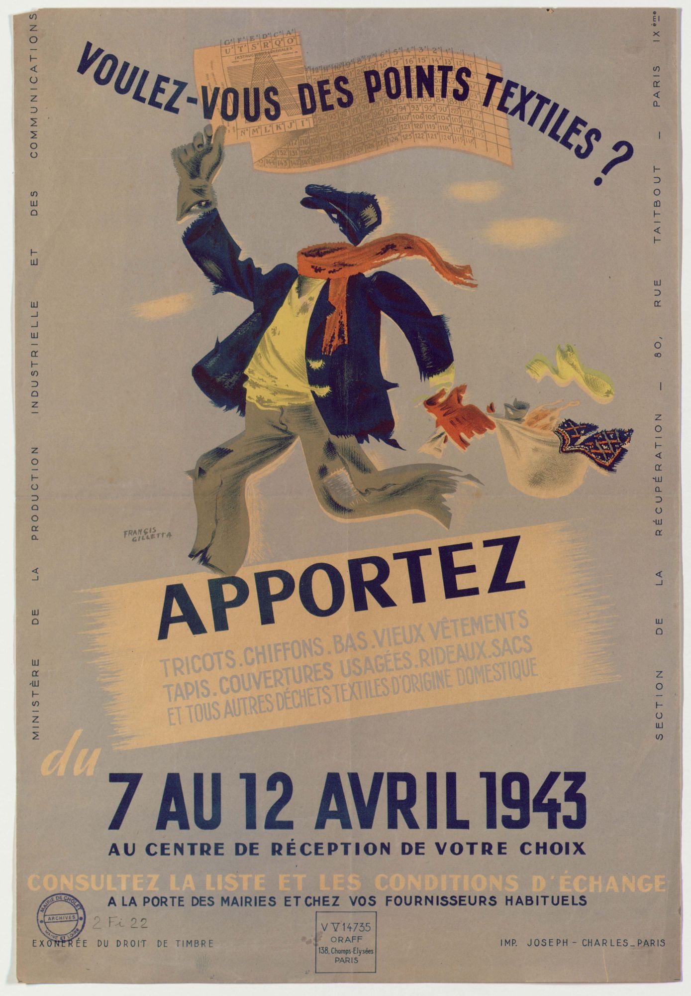 2Fi22 - Affiche, 1943. Coll. AMC