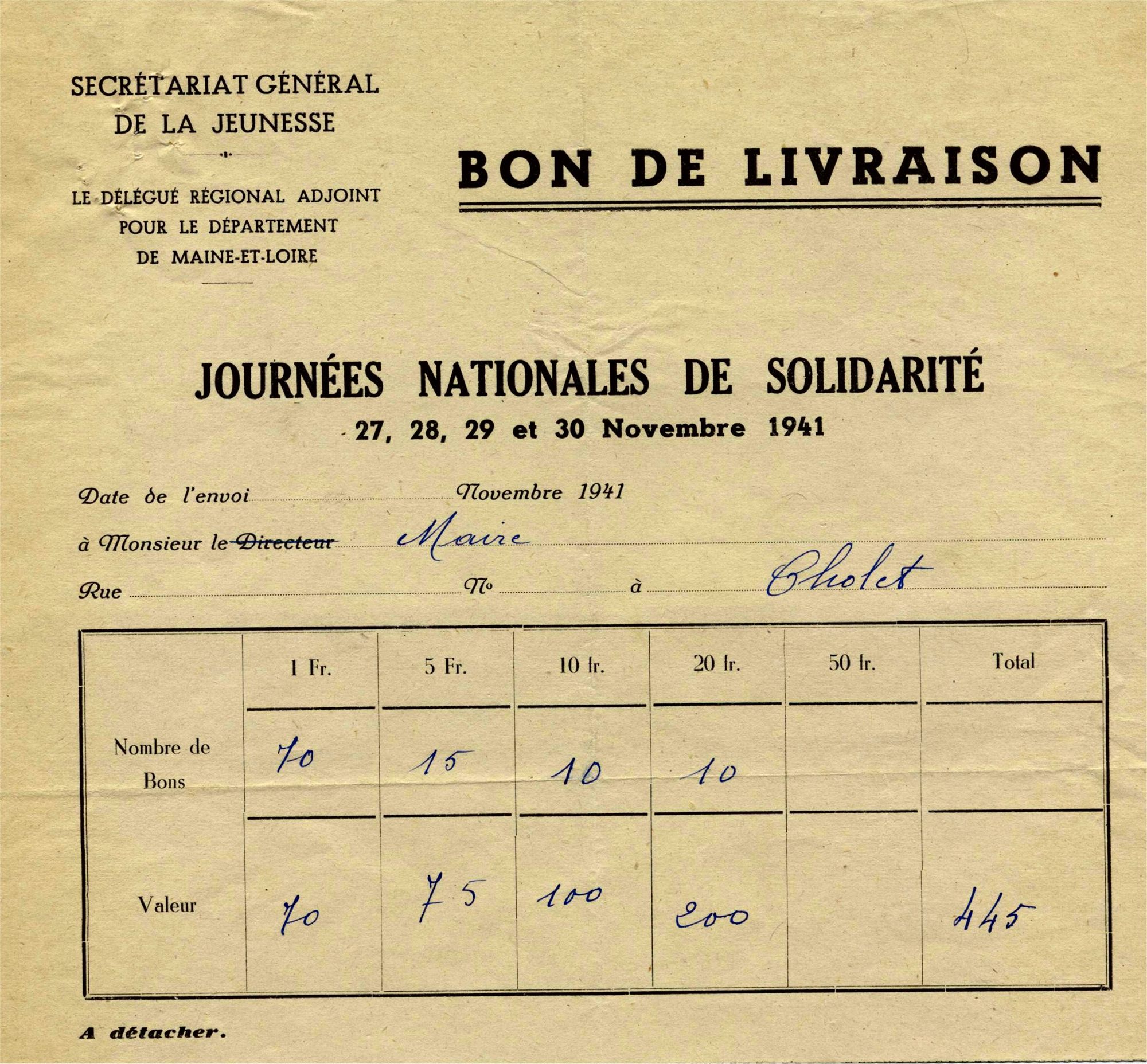 5H21 - Collecte du Secours National, novembre 1941. Coll. AMC