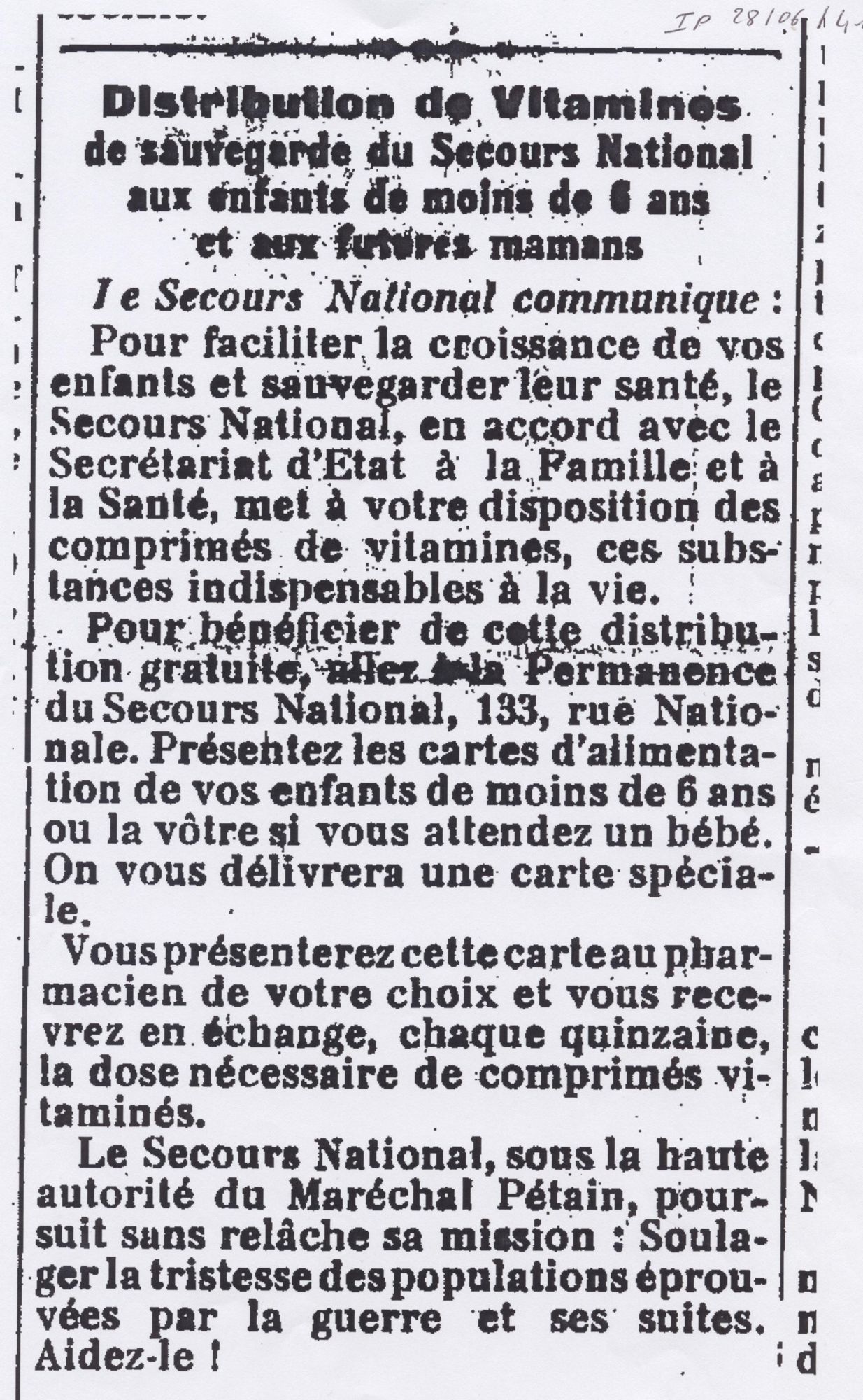 19Per26 - L'Intérêt Public, 28 juin 1941. Coll. AMC