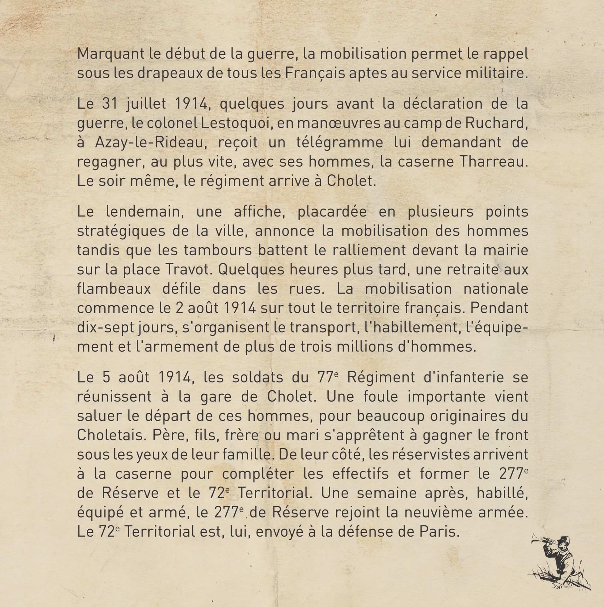 Panneau d'exposition sur la mobilisation