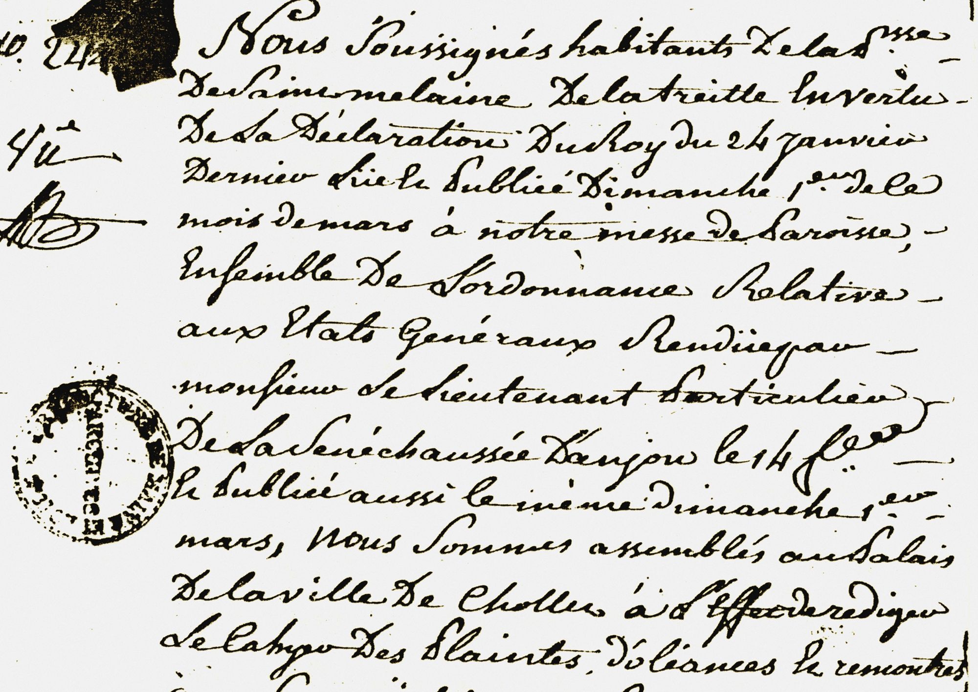 RP3 - Cahier de doléances de Saint-Mélaine de la Treille, 3 mars 1789