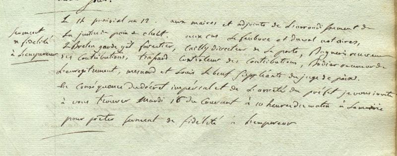 2D31 - Correspondance du Maire, 1804. Coll AMC