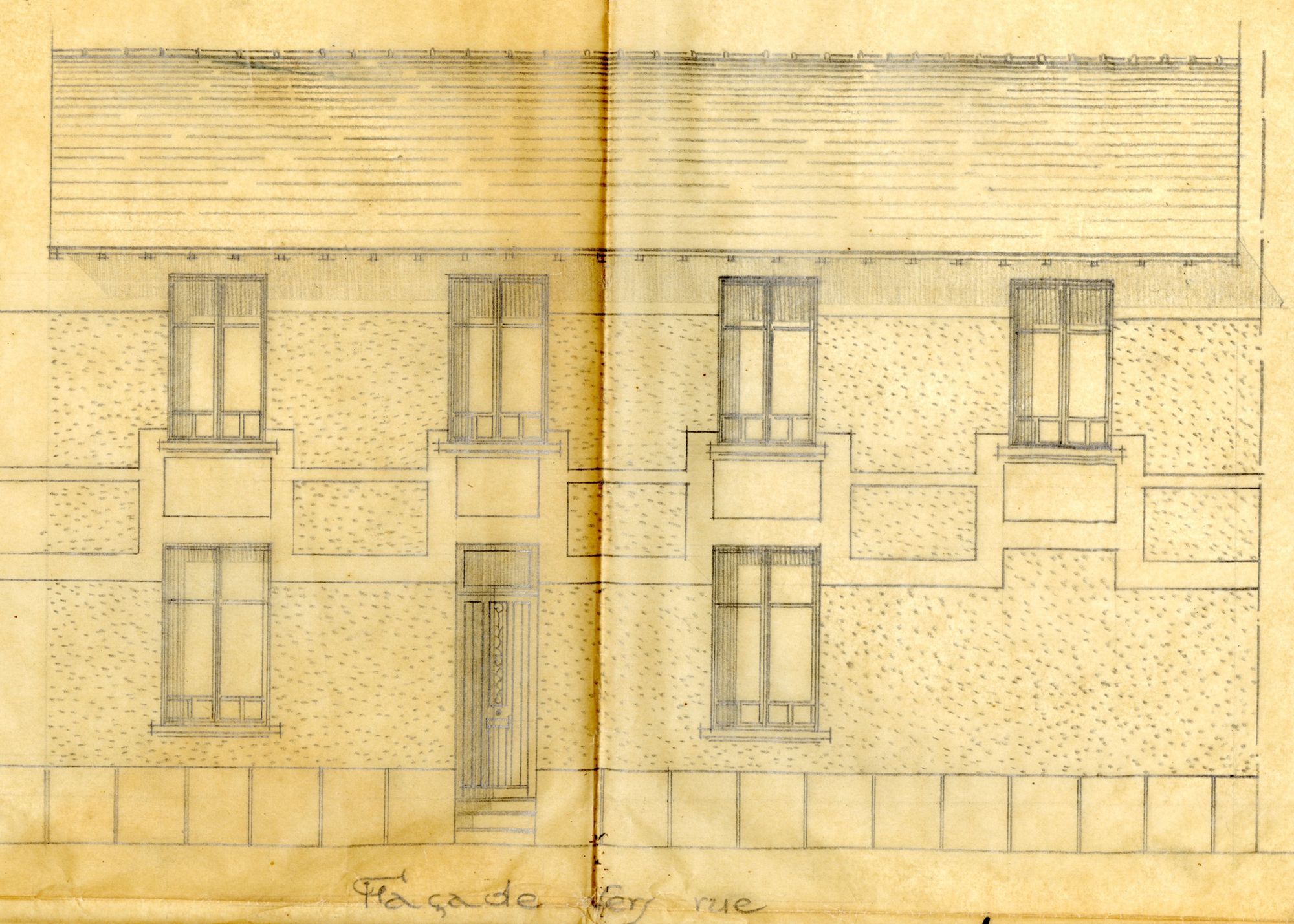 8J32 - Maison d'habitation Cogny, façade, 1935. Coll. AMC