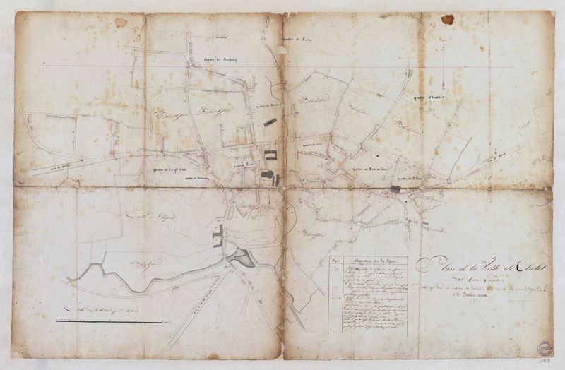 Plan d'ensemble de la Ville de Cholet. 1830. 1Fi3.