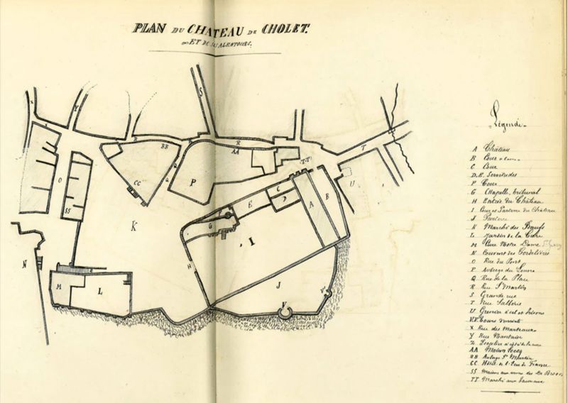 Plan du château de Cholet au XVIIe