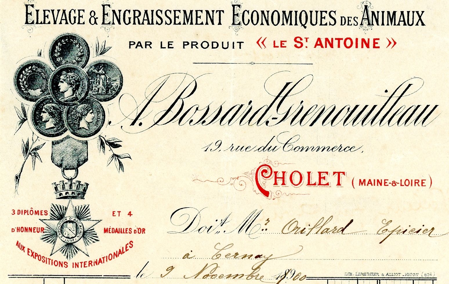 1J30/156 - Papier à en-tête, 1900. Coll. AMC