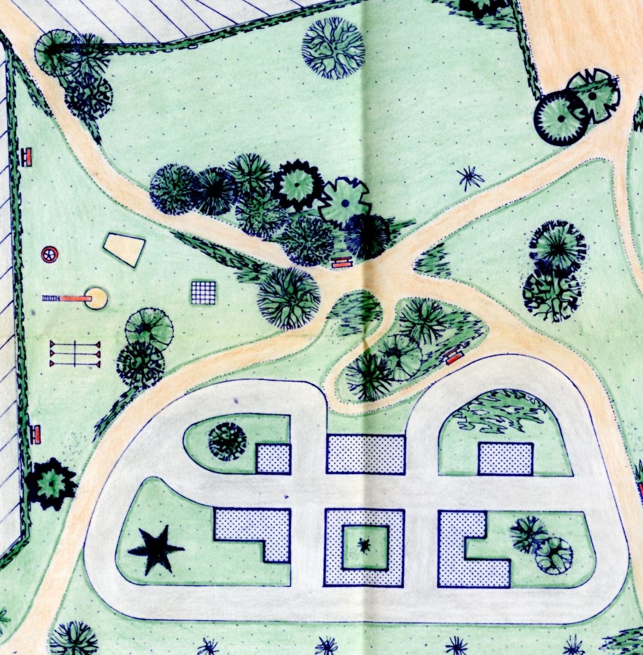 ST78 - Dessin de la piste d'éducation routière, 1974-1976. Coll. AMC