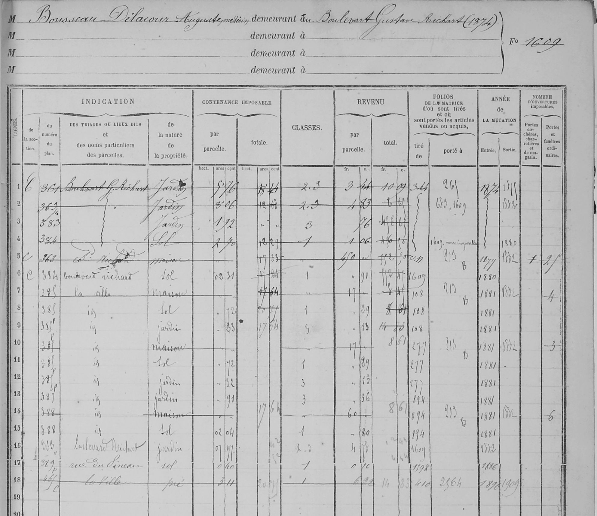 Étape 3 : faire l'histoire d'un bien cadastré en 1811 ou en 1970