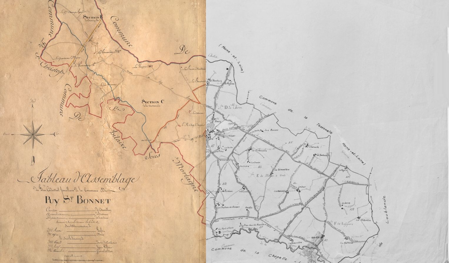 Étape 1 : localiser un bien en 1815 ou en 1967