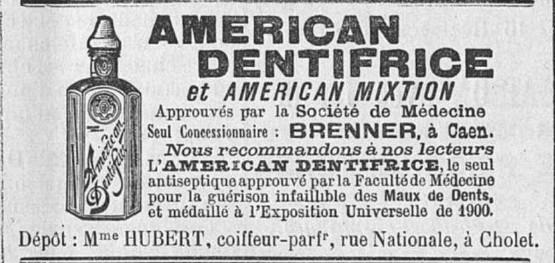 Publicité pour l'American dentifrice, 1904
