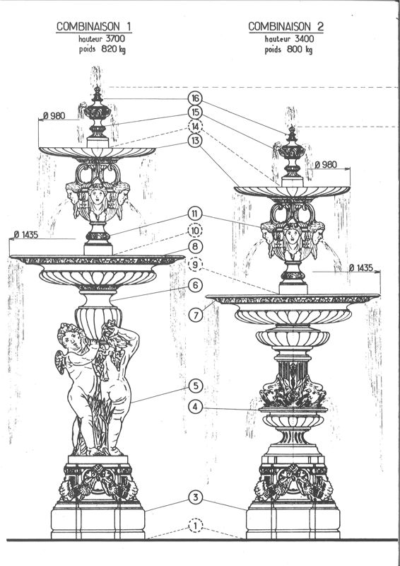 134W86 - Plateau piétonnier Notre-Dame, fontaine : dossier de chantier, 1987. Coll. AMC