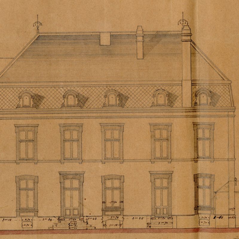 3J1859 - Façade de la maison, 1880. Coll. AMC