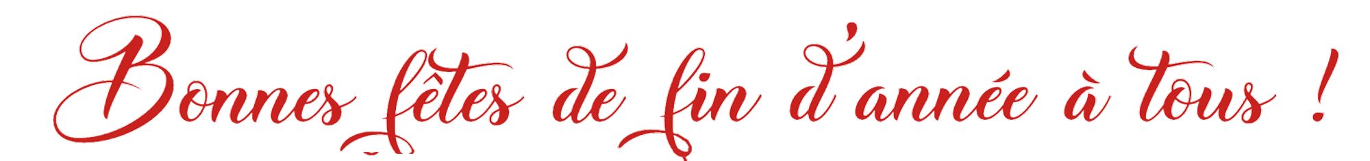 Bonnes Fêtes de fin d'Année à tous !