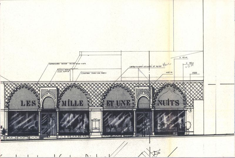 76W17 - Façade du restaurant "Les Mille et une Nuits", 1988. Coll. AMC