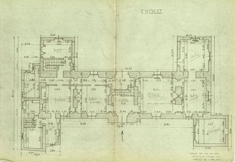 STB109 - Projet d'acquisition de l'immeuble Turpault, plan 1944. Coll. AMC