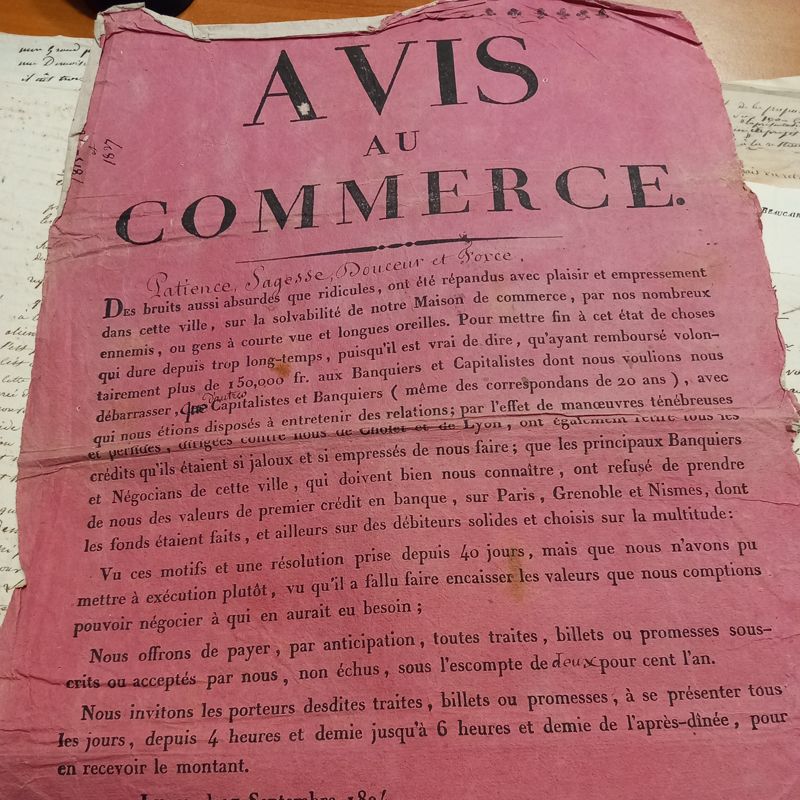 1J129- Pamphlet de Henri Turpault contre les commerçants de Lyon, 1824. Coll. AMC