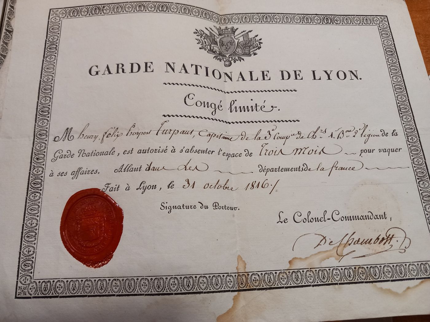 Don - Documents anciens de la famille Turpault