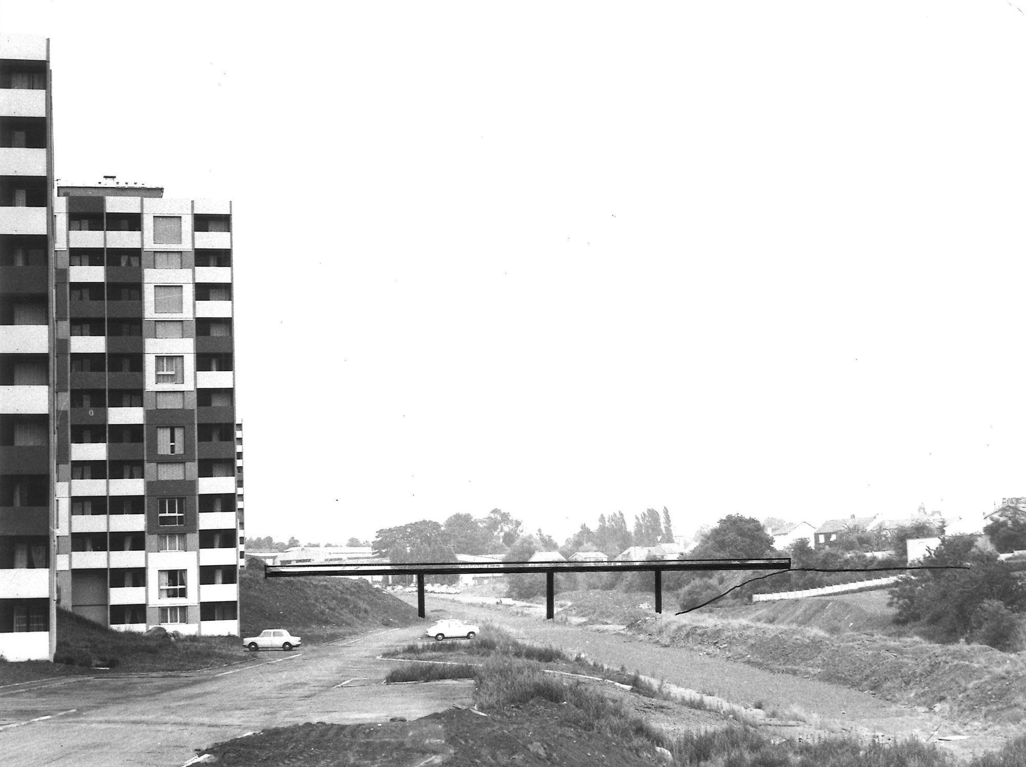 6Fi987 - Projet de passerelle, 1972. Coll. AMC