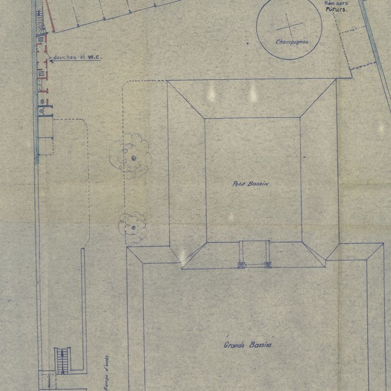 AGA191 - Plan du château d'eau, 1930. Coll. AMC