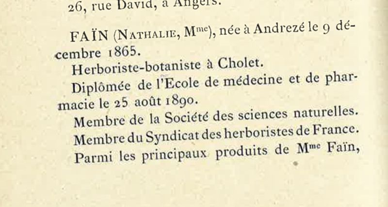 Notice biographique, Dictionnaire biographique du Maine-et-Loire, 1958