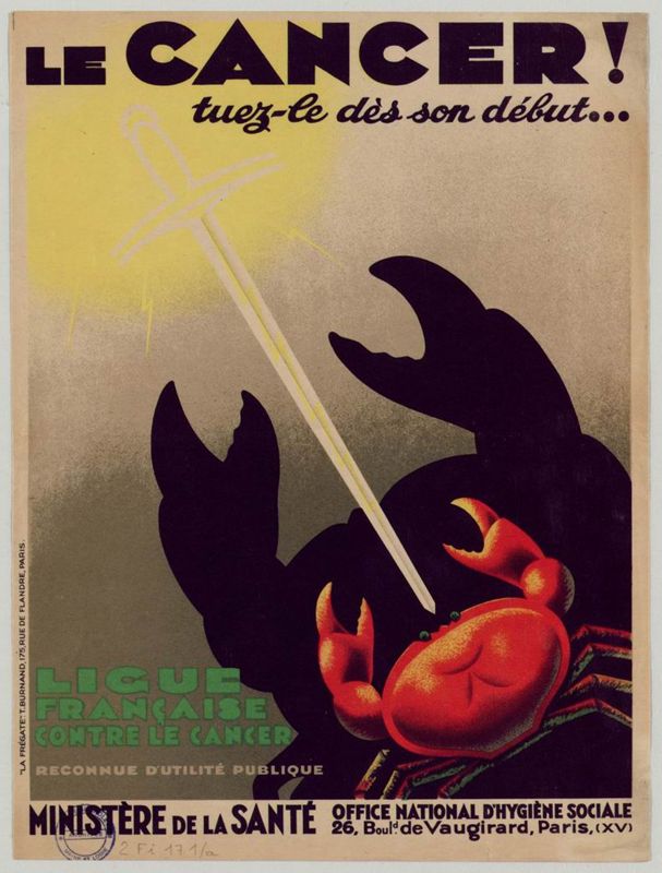 2Fi171 - Affiche de la Ligue contre le cancer, 1930. Coll. AMC
