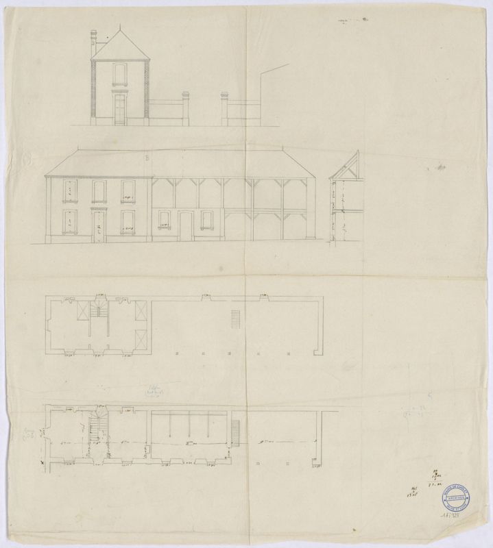 1Fi928 - Plan de la maison de garçon, 1883. Coll. AMC